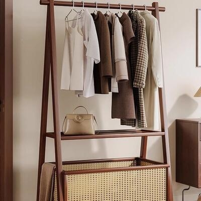 室衣架落地卧用挂衣家架非实木次架净衣帽架简易中DGJ古衣服子置