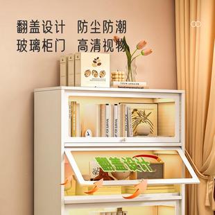 钢制书柜玻门儿童书架家用物客厅储柜防尘璃展示柜带铁艺多型号置