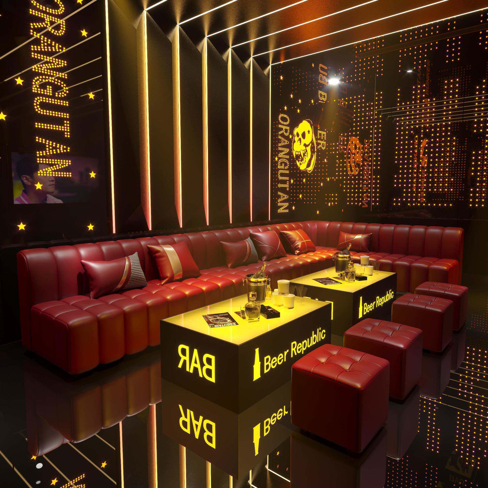 ktv沙发私人影院茶酒吧夜总会包沙厢卡143座发式港轻奢歌舞厅几组