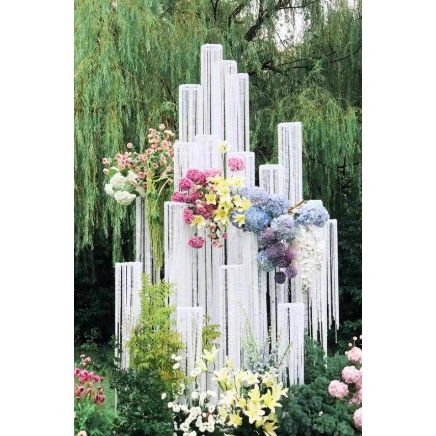婚庆饰道具线帘圆VHB环吊环架子圆形铁珠花艺环路引帘装立杆伸缩
