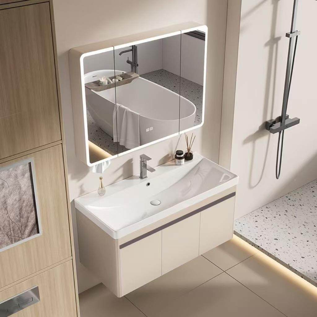 一二蜂窝铝台浴室柜陶瓷一体盆卫TGY生间小型米4户0宽加深洗手盆