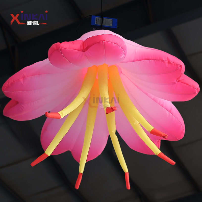 室内婚礼派对LED灯光吊挂花