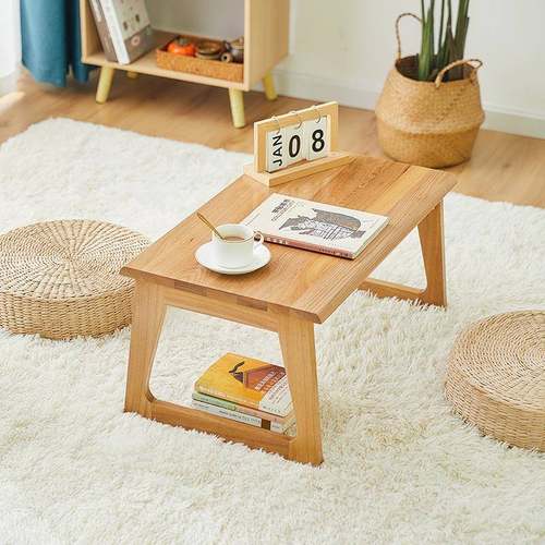 W8新中式榆木飘窗几小桌子矮桌可折叠茶榻阳榻桌台HJL实木茶桌米