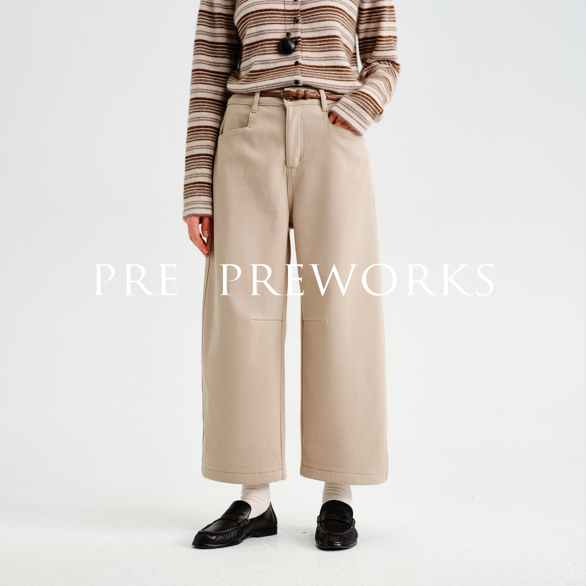 PRE PREWORKS高腰茧型加绒牛仔裤冬 加厚保暖百搭宽松休闲九分裤,女装/女士精品,牛仔裤,淘宝优惠券,粉丝福利购,淘宝优惠卷