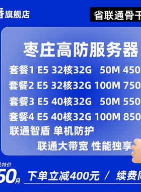 山东枣庄联通BGP高防服务器租用物理服务器主机传奇微端网站页游戏秒解租赁
