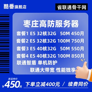 山东枣庄联通BGP高防服务器租用物理服务器主机传奇微端网站页游戏秒解租赁