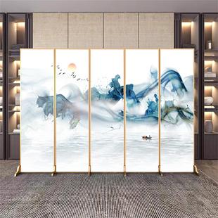 轻奢铝合金屏风隔断客厅办公室简约现代酒店餐厅移动装 中式 饰折屏
