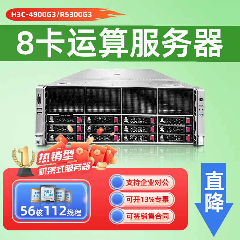 H3C新华三R4900G3/ R5300G3 2U机架式服务器GPU多卡运算深度学习