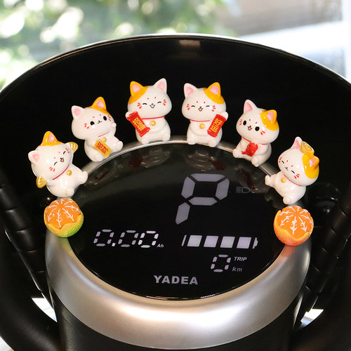 卡通招财猫创意电动车贴装饰