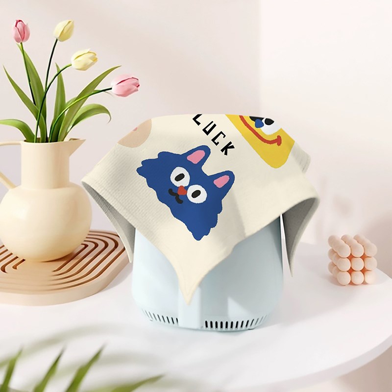 卡通宠物短毛绒防尘空气炸锅罩布可定制家用厨房多功能防水盖布