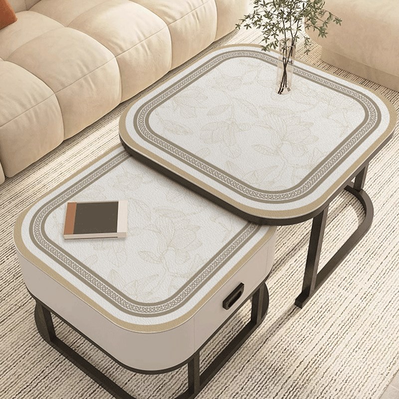 轻奢高级感正方形客厅沙发茶几桌垫防水防油防烫防滑皮革桌布台布
