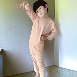 杰龙孟欧儿童夏季睡衣(木棉)童装九分空调服套装 冰爽丝滑细腻