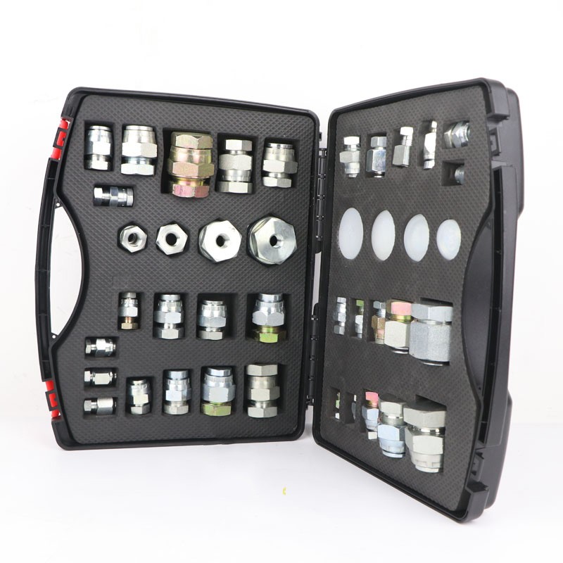 挖掘机维修检测液压油泵压力表行走分配阀管路测压堵头堵板块配件