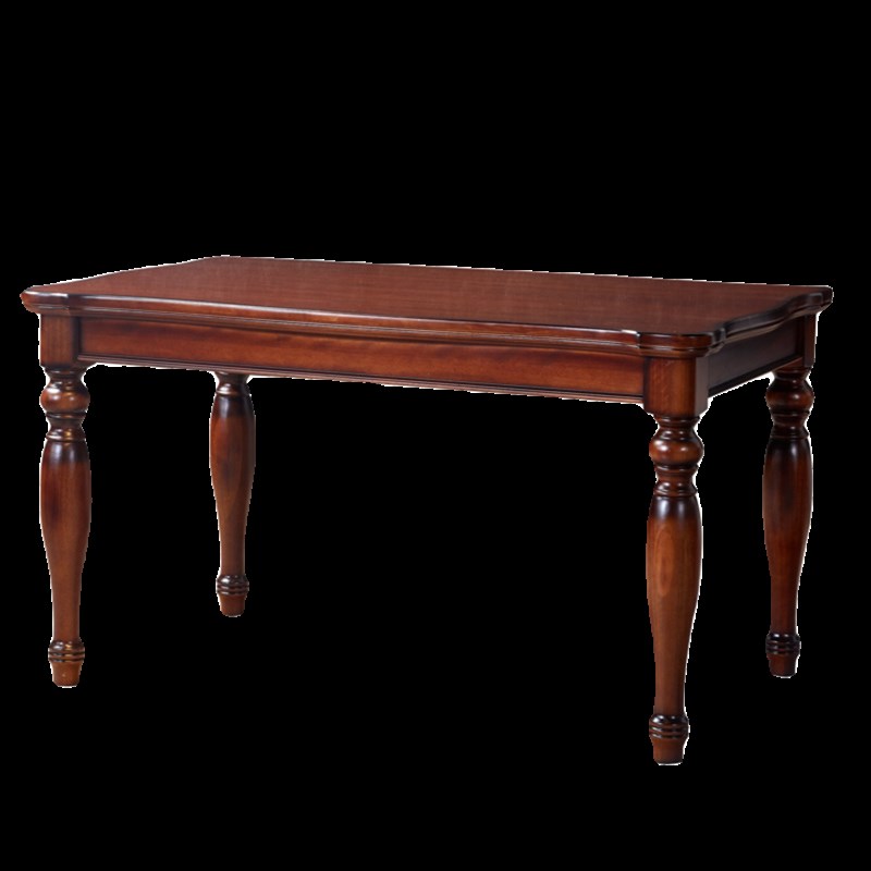 凯黎爵美式风格原木餐桌长方形大板实木咖啡桌家用饭桌餐厅复古