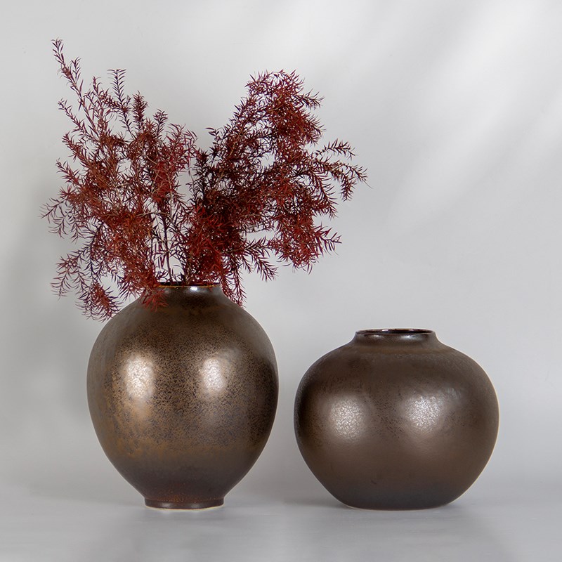 景德镇侘寂风复古仿古陶瓷花瓶摆件客厅插花陶罐家居软装饰品花盆