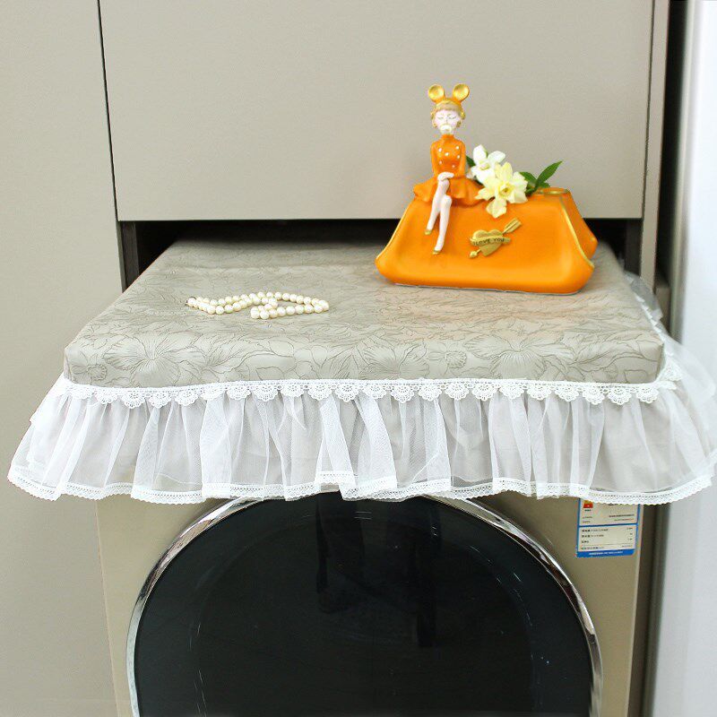 轻奢防水油皮革滚筒洗衣机罩防尘罩多功能冰箱盖巾桌布床头柜茶几