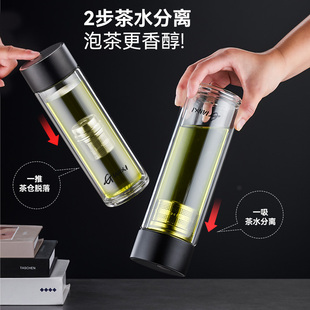 功夫沏茶茶具茶水分离磁弹泡茶杯 玻璃茶壶泡茶器家用花茶套装