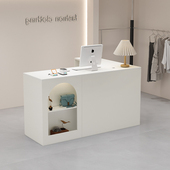 转角收银柜台服装 店前台柜台美发美容院接待台瑜伽馆柜 店吧台女装