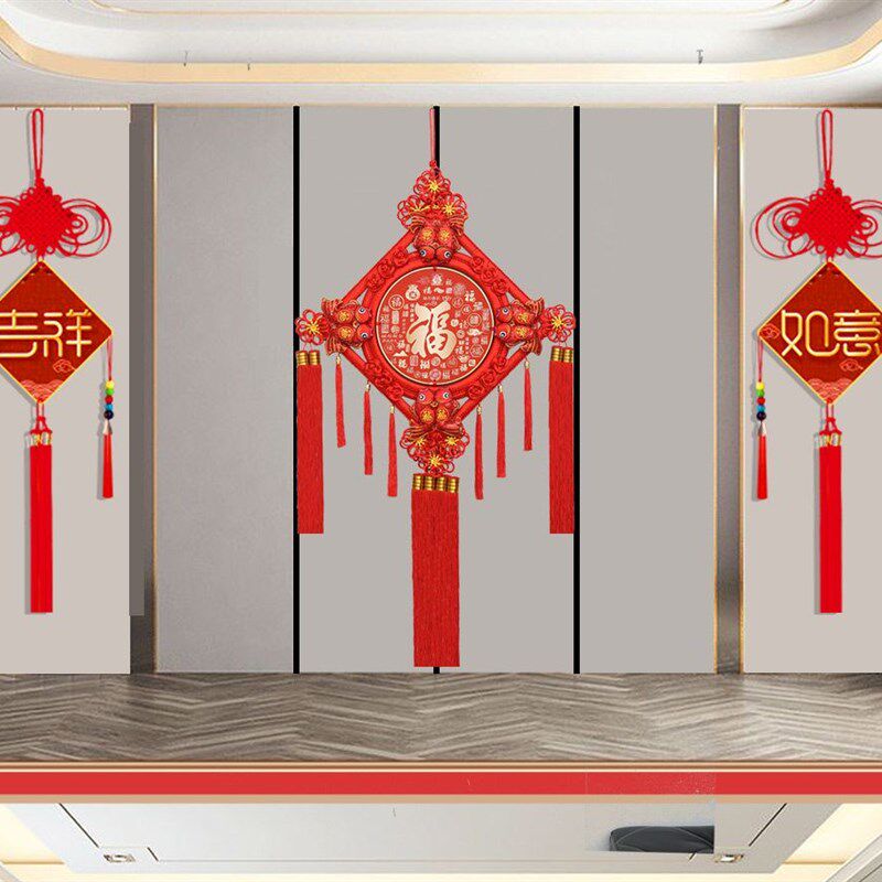 新款中国结大号挂件客厅对联背景墙沙发室门玄关福字家居装饰