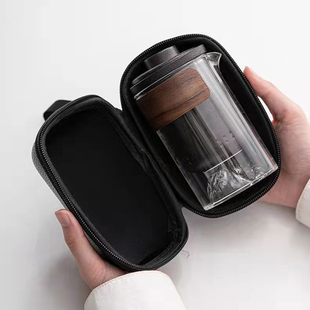 玻璃快客杯便携式旅行茶具单人小套装户外一壶四杯陶瓷泡茶壶茶杯