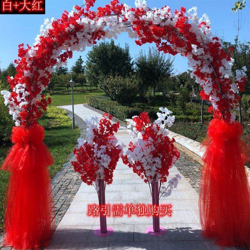 婚庆绢花拱门拱形花门成品花门婚庆花拱门开业拱门新款拱门幸福门