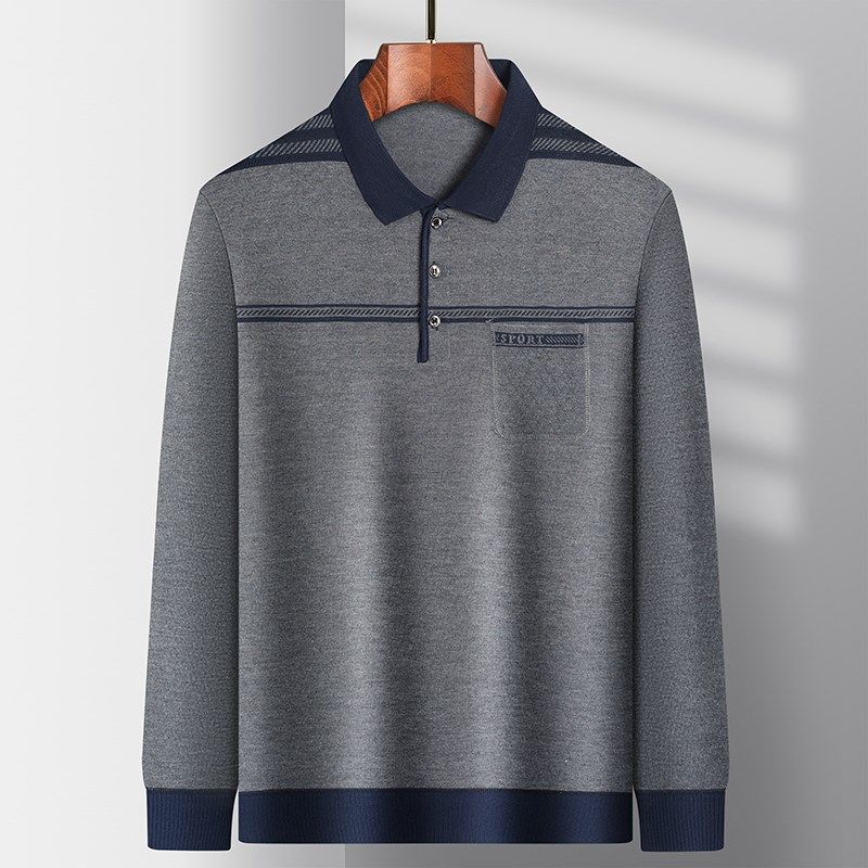 爸爸春秋季t恤长袖中年男士宽松打底衫薄款中老年人男装爷爷上衣,男装,T恤,淘宝优惠券,粉丝福利购,淘宝优惠卷