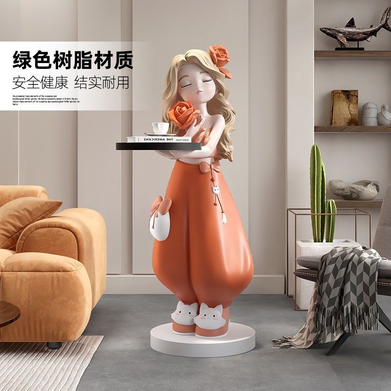 奶油风女孩大型落地客厅摆件电视柜沙发旁边装饰品床头灯乔迁新居