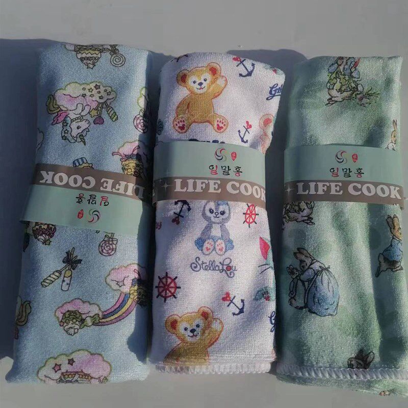 卡通超细纤维厨房擦桌子抹布吸水不掉毛洗碗布家用百洁布小毛巾