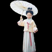唐装 小女孩明制中式 礼服 儿童古风古装 汉服女童陌上花开春秋冬新款