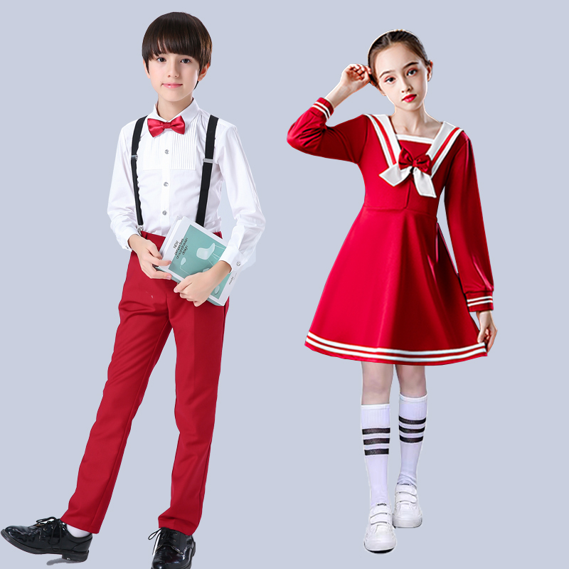 儿童演出服大合唱套装中小学生校服朗诵钢琴表演男女童主持礼服装