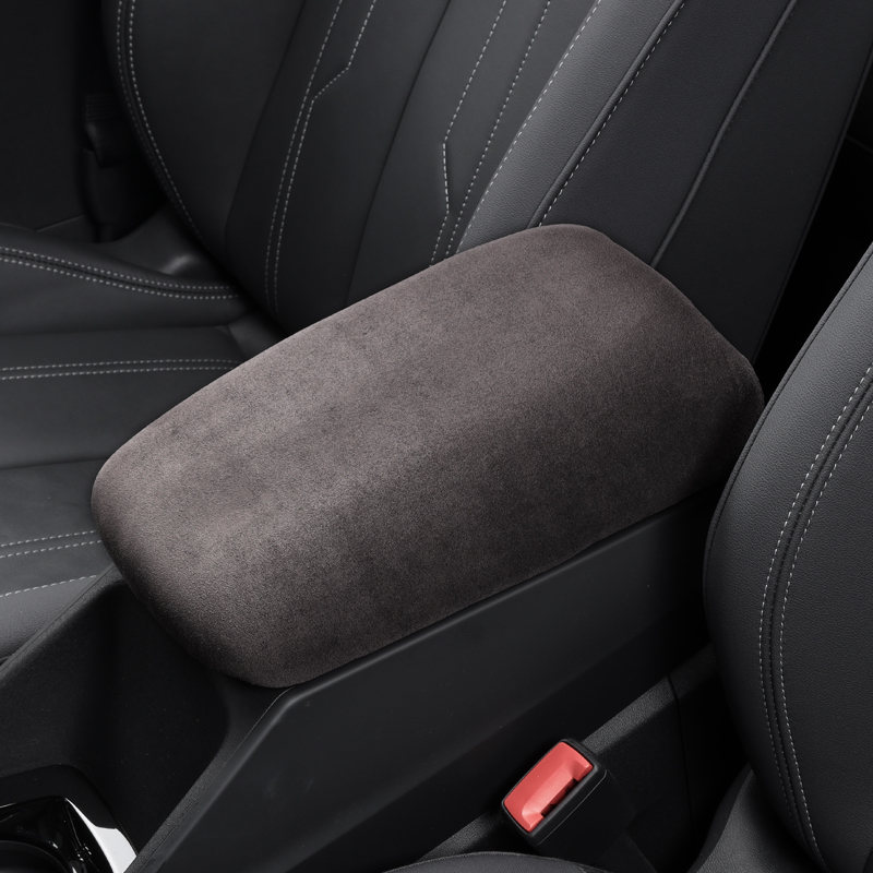 22-23款奥迪Q4e-tron扶手箱碳纤纹保护盖翻毛皮内饰改装配件用品