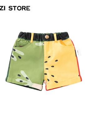 JUZI STORE童装帆布夏日缤纷水果下装纯棉短裤中性男女童1220202