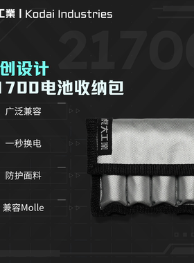 虎大工业-原创设计防水防尘防潮阻燃缓震耐磨便携电池收纳包锂电池保护包电池保护套收纳包电池盒21700电池包