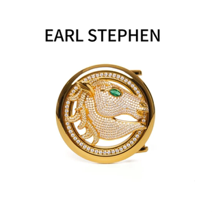 (单扣头)正品史蒂芬2026年马年马扣镶砖豹头算盘扣高档商务档次