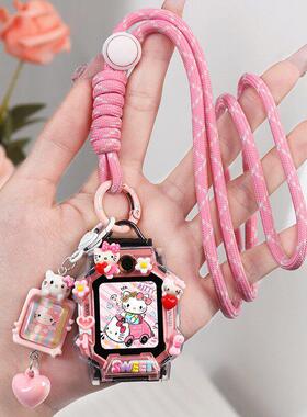 适用小天才W2028AC儿童电话手表N3表带可调绳Q2A挂脖套保护壳软套