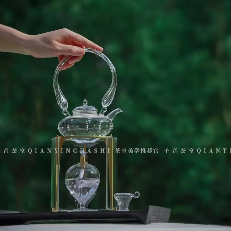 【十卿朝露玻璃酒精灯套组】围炉煮茶酒精炉玻璃烧水壶明火耐高温