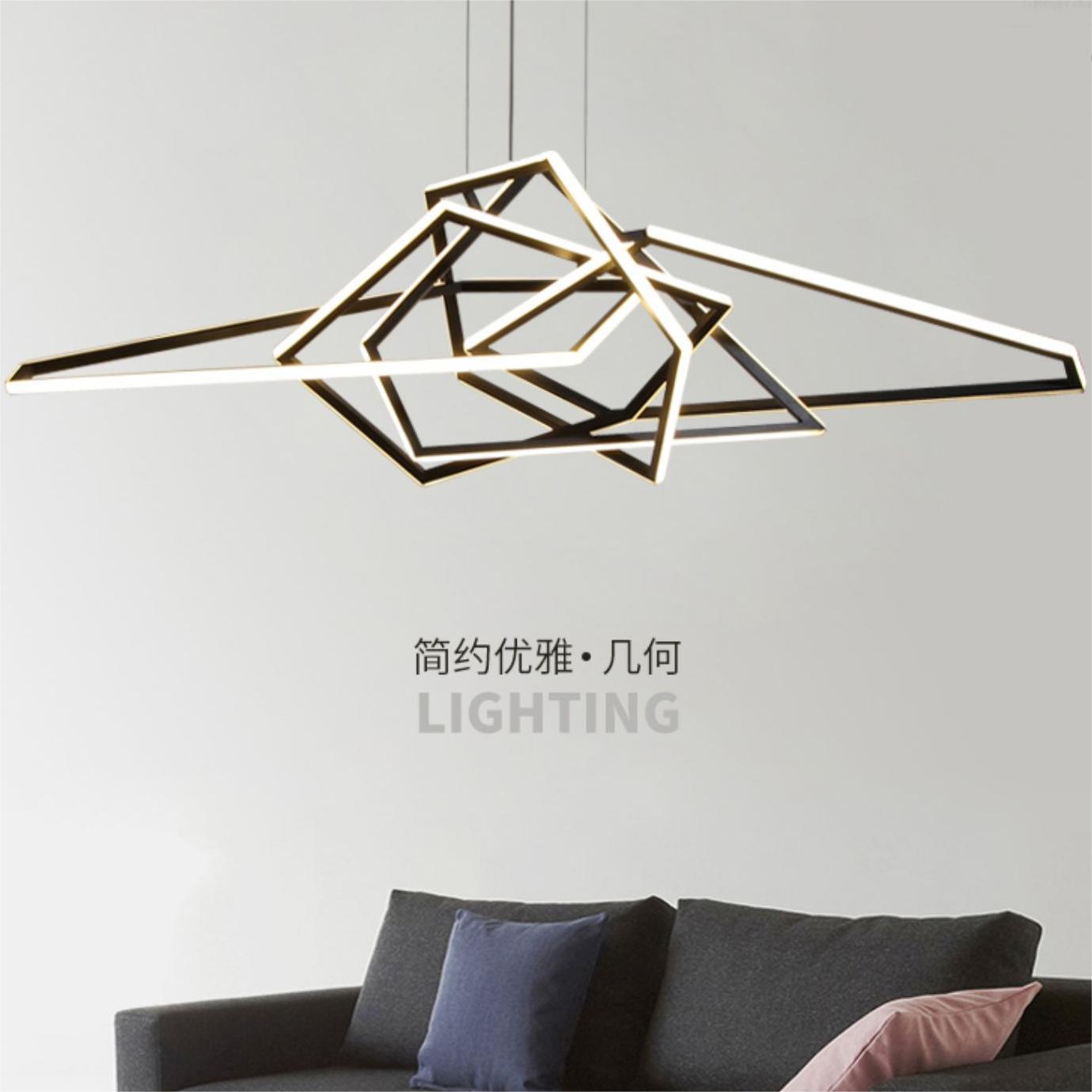 亚马逊LED不锈钢吊灯几何造型意大利设计异形客厅灯简约餐吊灯