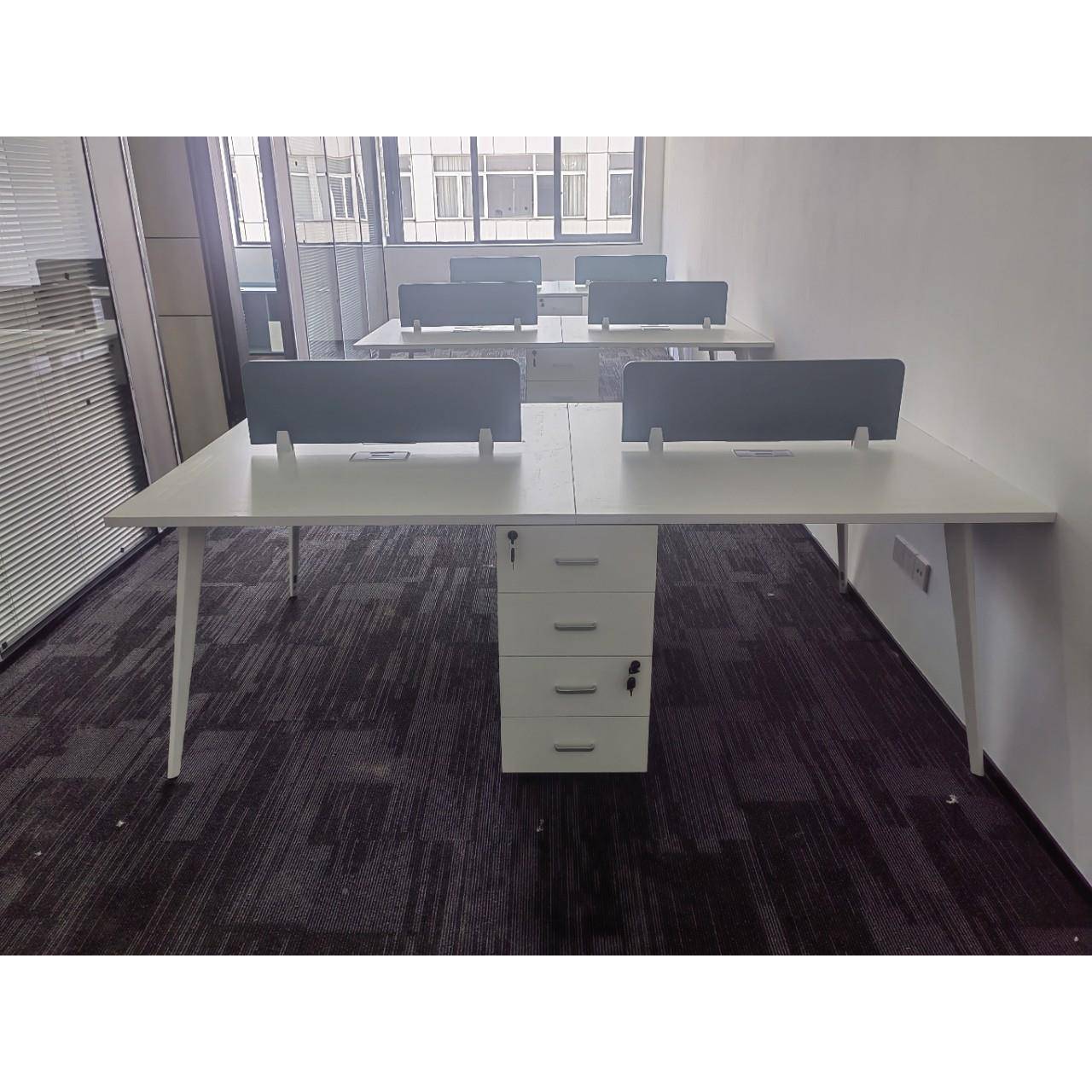 4木简MJD9003约12//6人电脑办公/桌公司员工钢斜脚组合卡位办公桌