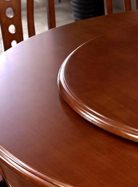 中式木圆桌餐人桌MRL带转盘橡胶木圆形实桌单位餐食堂10家用吃饭