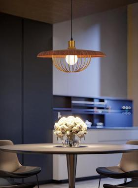 胡桃木色餐厅吊灯创意d服装灯店吧台吊线铁艺灯le过道阳台080901