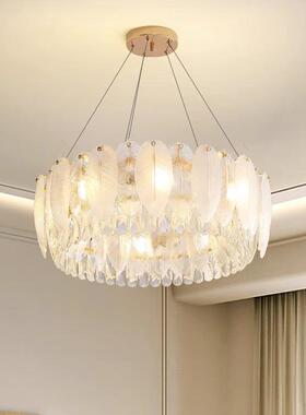 轻奢T-D2137客厅灯毛2025新款大厅水法式奶油风晶卧室餐厅灯灯网