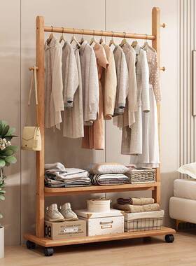挂衣架木衣实落地家用卧衣帽架客厅室简约现代民宿中架JPL式置物
