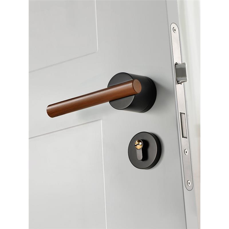 门锁内木门卧室门分体式静门音房磁吸锁SCM家室用房间门木纹把手