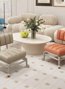 万向轮轮靠小椅子滑轮矮子凳网红懒人背YCA椅家用带娃万向小凳子