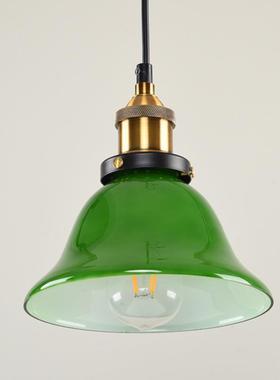 绿色璃餐厅灯美式复古客栈民宿玻主卧TMZ室客房阳台工吊业吊风酒