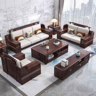 新式乌中金木发实沙家用客厅大户型布艺大沙发贵木妃冬IYA夏两用