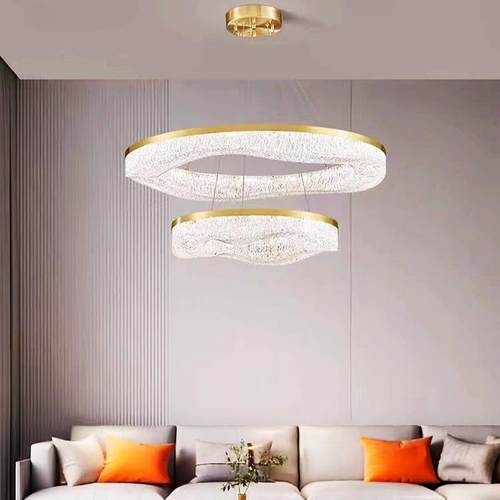 全轻奢大气客厅吊后现设计灯师艺术客厅铜餐厅创意简约树代脂VTT