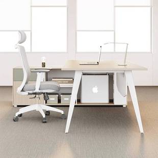 带侧柜简约现代主管老板办公桌经理总裁老板桌桌椅组合大班桌