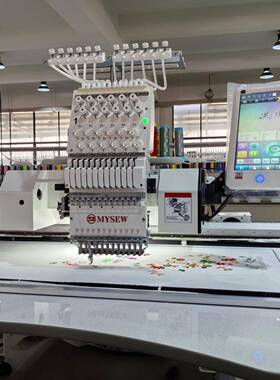美尔绣MBC12针01(500*MLH1200)单头12自电刺绣机动绣花脑机