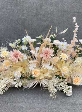 新款婚庆花排长花条仿真tb-56140引花路具地排花路引婚礼饰酒店布